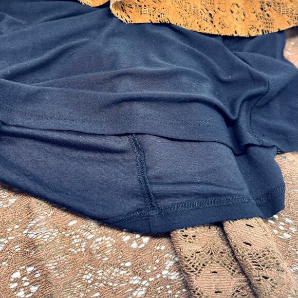 Boho Velvet Lace Dress Anthropologie Maeve Amis 12 Copper Drop Waist Flounced - Picture 9 of 15